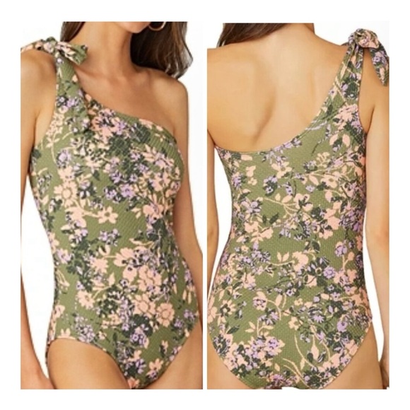 Shoshanna Olive and Lavender Swimsuit
